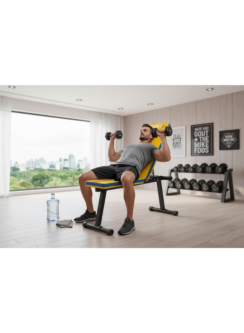 SportQ® Adjustable Multi-Position Exercise Bench – Flat, Incline, and Upright Bench for Home Gym Workouts – Suitable for Chest, Chest, Shoulder, and Abs Exercises – Sturdy Iron Frame and Comfortable High-Density Padding - Image 4